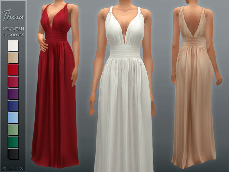 Theia Bridesmaid Dress for The Sims 4