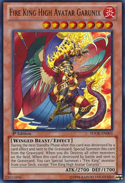 Fire King High Avatar Garunix YGO Card
