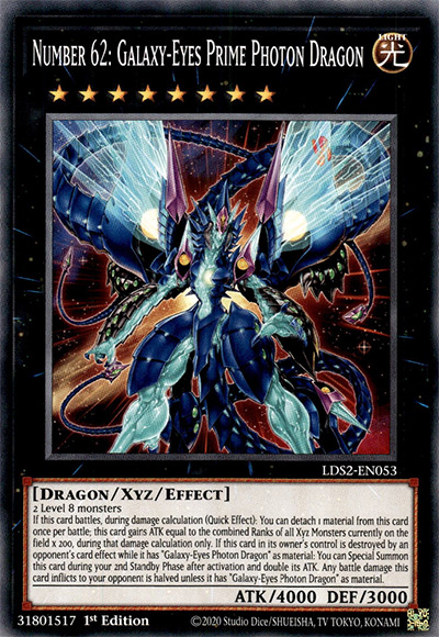 Number 62: Galaxy-Eyes Prime Photon Dragon Yu-Gi-Oh Card