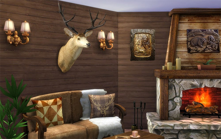 sims 4 cc antlers wall art