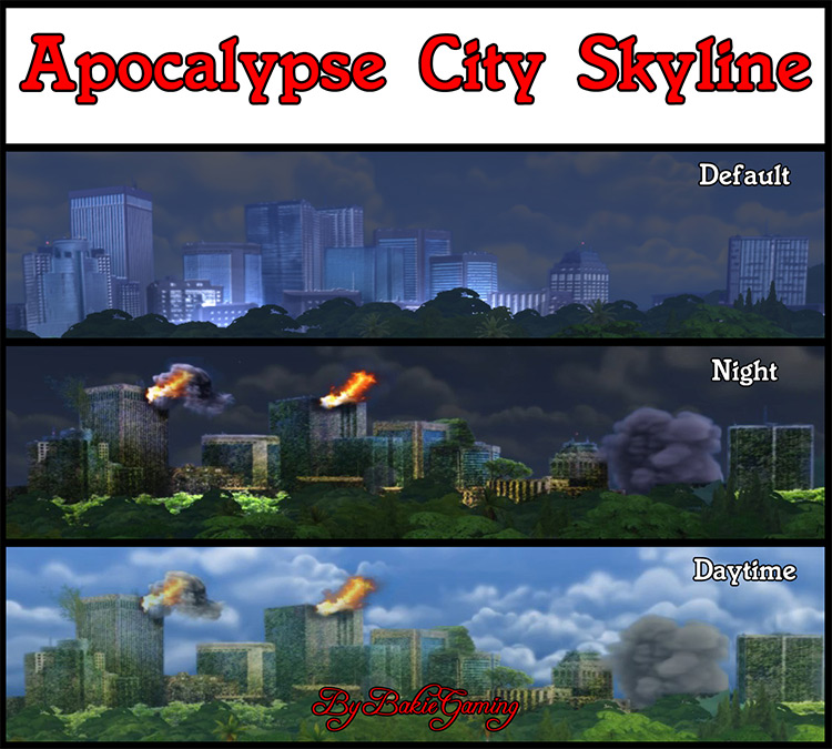 Apocalypse City Backdrop Replacement for The Sims 4