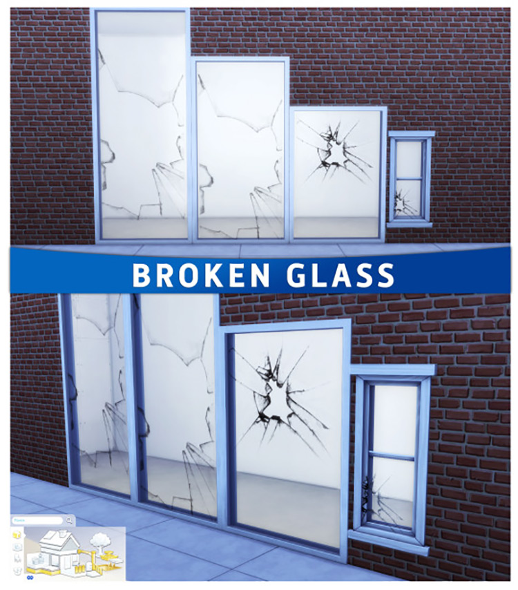 Broken Glass Windows for The Sims 4