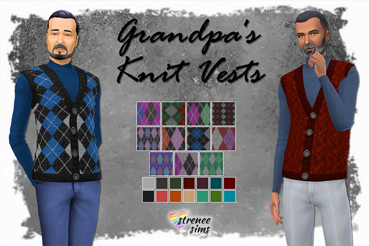 Grandpa’s Knit Vest / Sims 4 CC