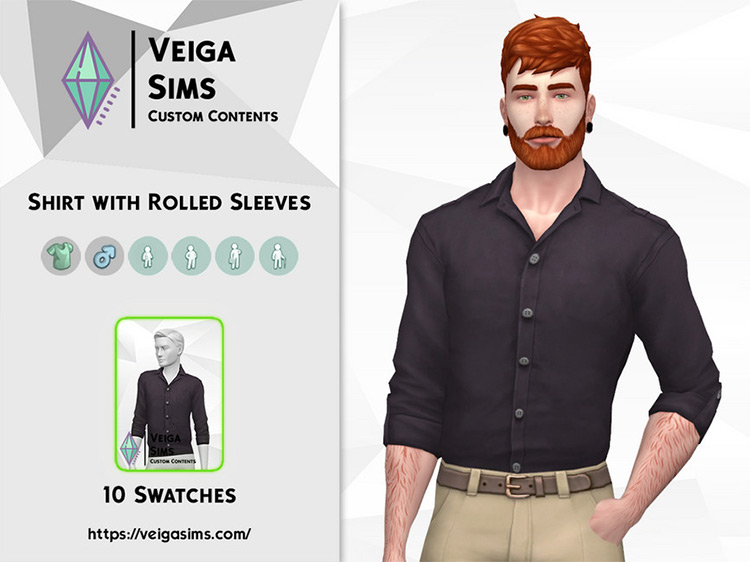 Shirt With Rolled Sleeves / Sims 4 CC