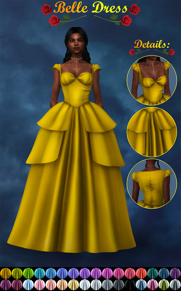 Belle Dress for The Sims 4