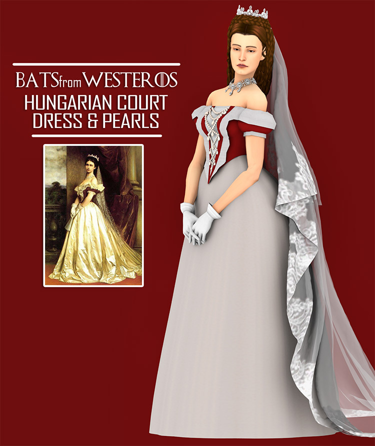 Hungarian Court Dress & Pearls / TS4 CC