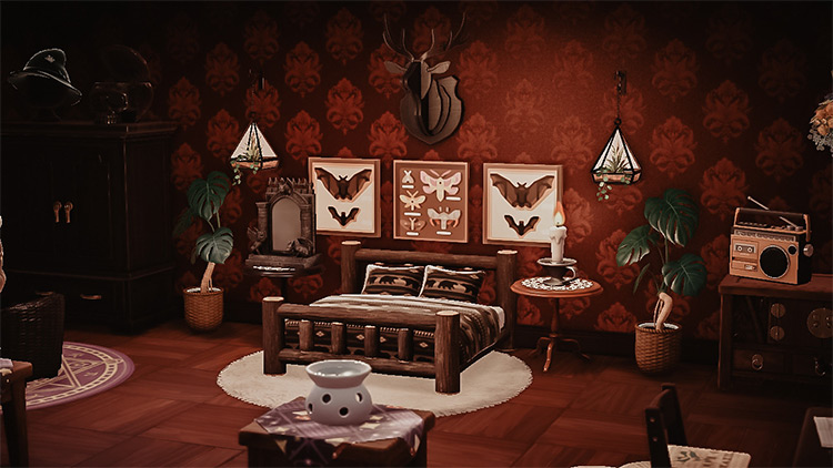 Gothic themed bedroom in ACNH