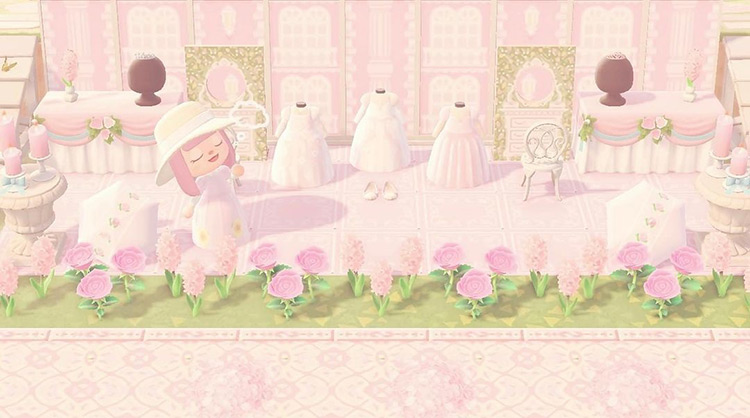 Pink dress and gown shop in ACNH