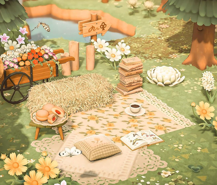 Forest reading nook in Animal Crossing: New Horizons