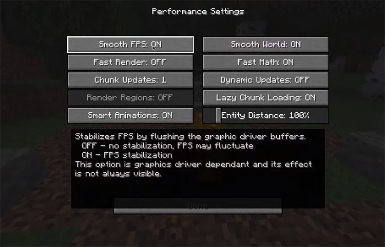 OptiFine QOL Mod Preview for Minecraft