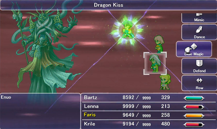 Dragon’s Kiss chemist battle pose in FF5