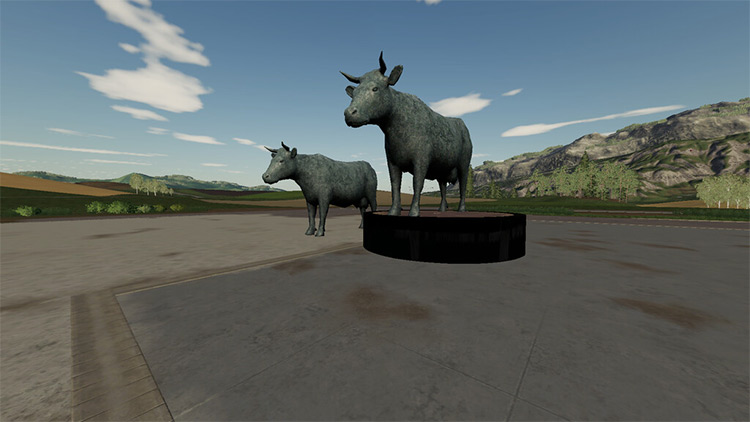 Cow Statue Deco Mod for Farming Simulator 19