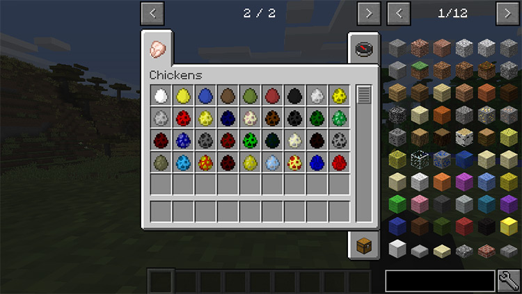 Chickens Inventory Screenshot / Minecraft Mod