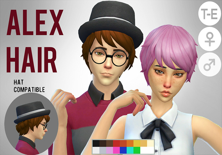 Alex Hair Pixie Cut / Sims 4 CC