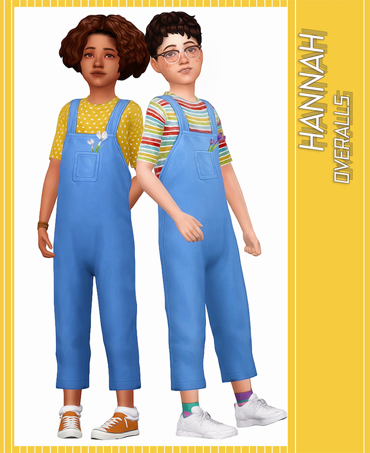 Hannah Jeans Overalls CC for The Sims 4