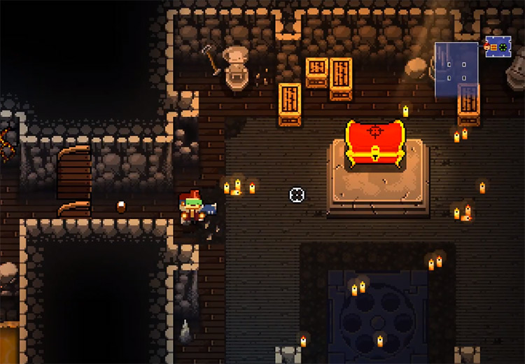 Playing as The Pilot in Gungeon