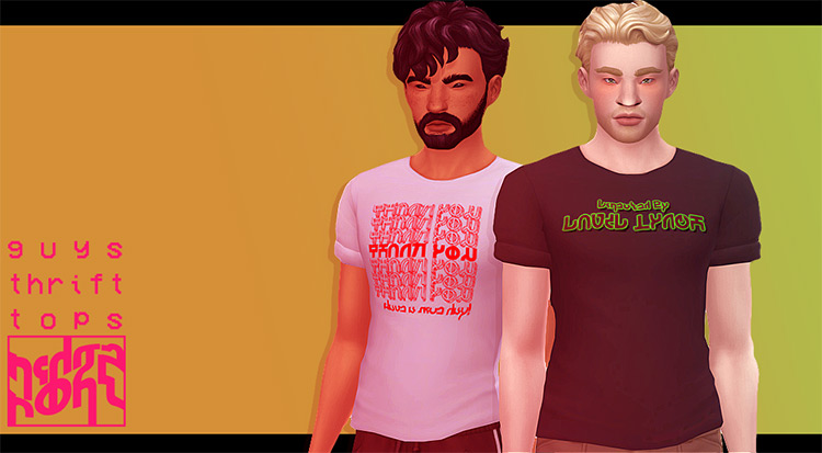 Guys’ Thrift Tops for The Sims 4