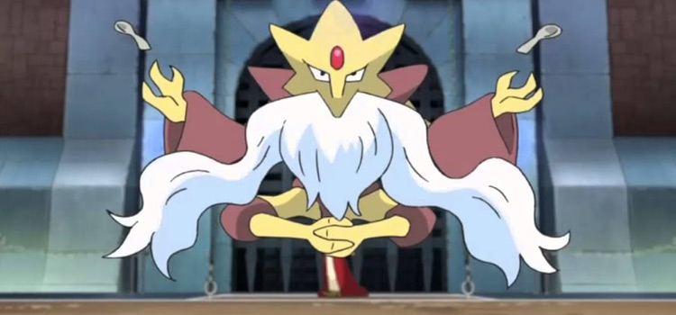 Mega Alakazam pokemon floating in the anime