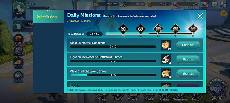 Daily Mission Event / Argent Twilight