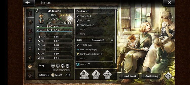 Madelaine (Unit Page - Cleric) / Octopath Traveler: COTC