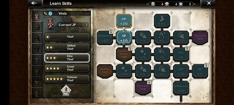 Learn Skills Page (Viola) / Octopath Traveler: COTC