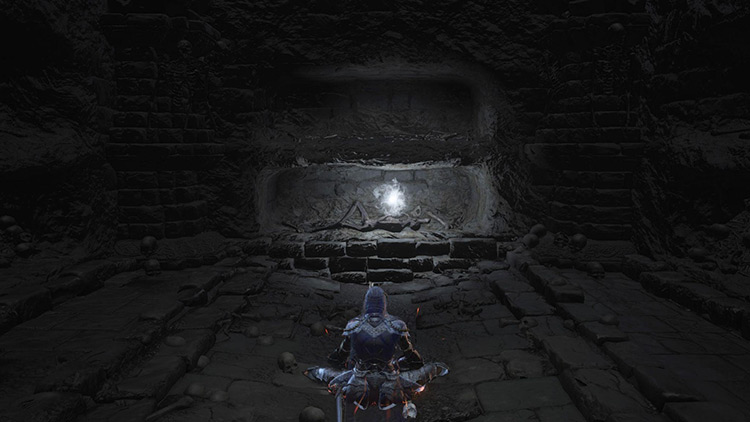 The Carthus Pyromancy Tome in its hiding place / DS3