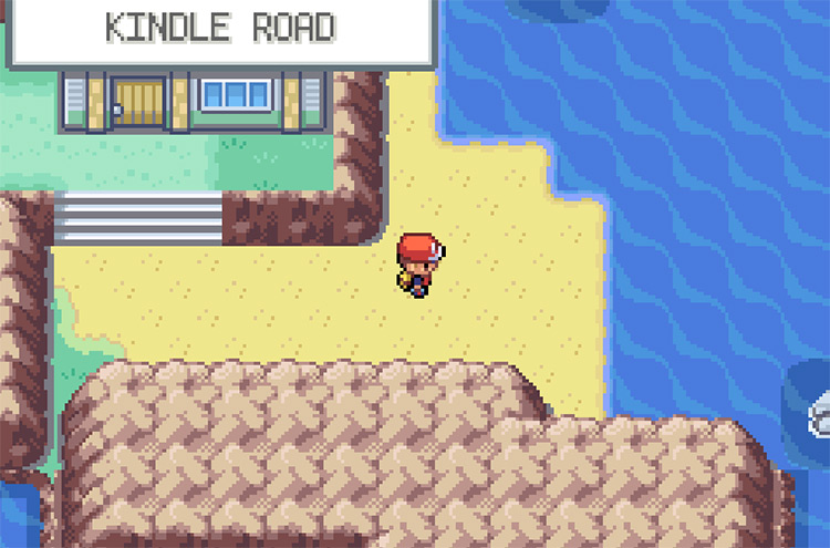 Surf from this location on One Island to reach Kindle Road / Pokémon FRLG