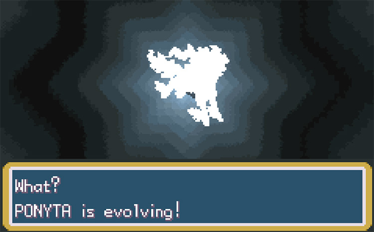 Evolving Ponyta into Rapidash at level 40 / Pokémon FRLG