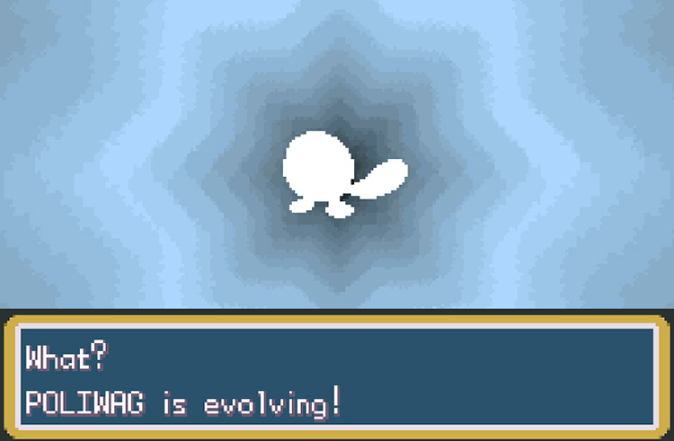 Evolving Poliwag into Poliwhirl at level 25 / Pokémon FRLG