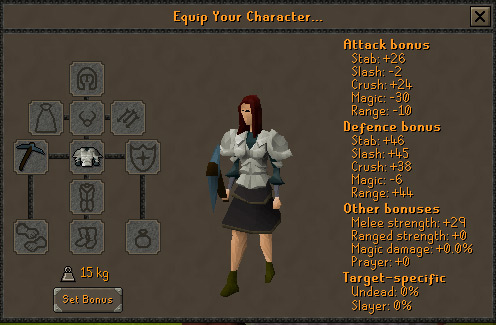 Player wearing the Varrock Armour 3 / OSRS