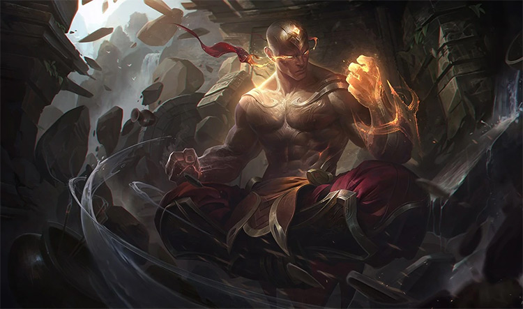 God Fist Lee Sin Skin Splash Image from League of Legends