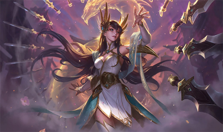 Divine Sword Irelia Skin Splash Image from League of Legends