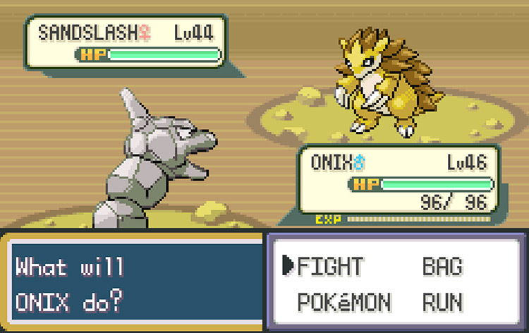Capturing a wild Sandslash in Victory Road, trying to get Soft Sand / Pokémon FireRed & LeafGreen