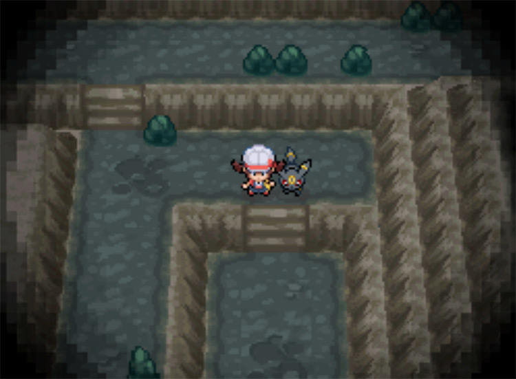 The first two sets of stairs in Dark Cave / Pokemon HGSS