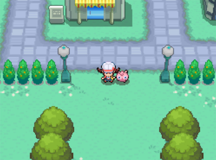 The southern limit of Cerulean City, where Route 5 begins / Pokemon HGSS