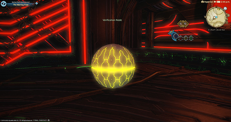 One of the many verification nodes within “The Flagship” / FFXIV