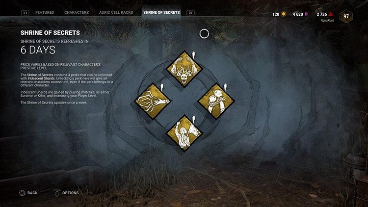 Several teachable perks are located at the Shrine Of Secrets. / Dead by Daylight