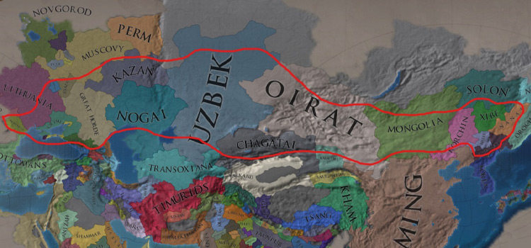 Eurasian Steppe in EU4 Map