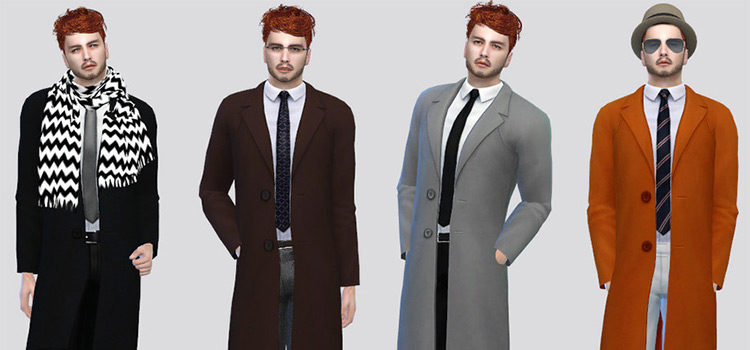 Trench Coat CC For The Sims 4 (Girls + Guys)