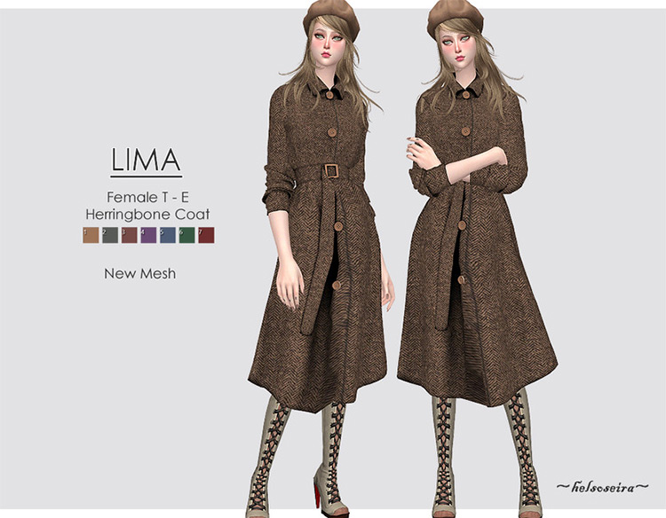 LIMA – Female Coat / Sims 4 CC