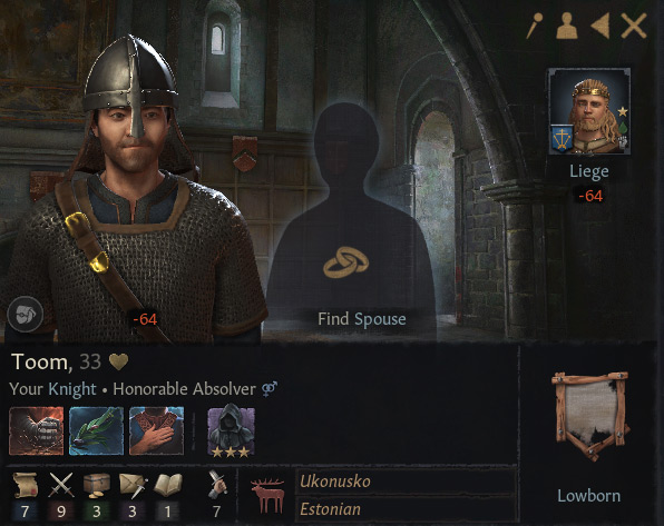 A lowborn character, who does not have a dynasty / Crusader Kings III