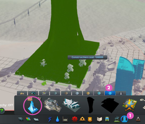 The Cathedral of Plenitude in the level 6 tab of the Unique Buildings menu / Cities: Skylines