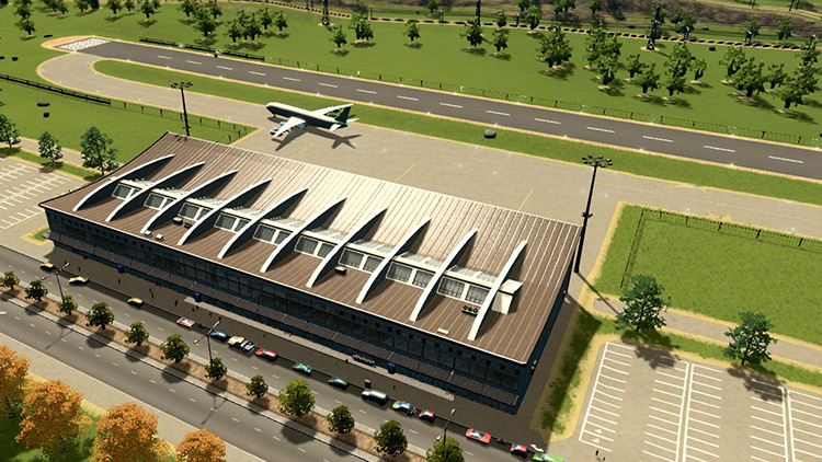 Unlocked at Metropolis, the airport is the most late-game building that counts towards the Cathedral of Plenitude unlock. Build cost: ₡150.000. / Cities: Skylines
