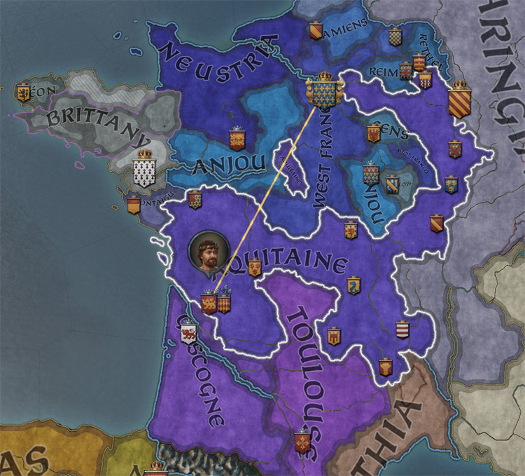 A very large, out-of-control vassal / Crusader Kings III