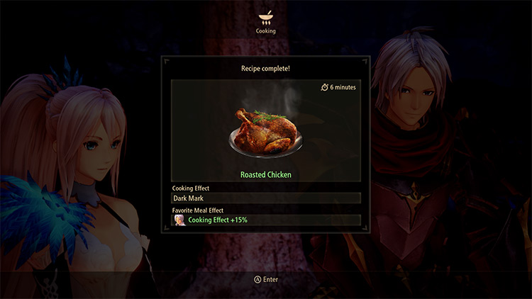 Cooking Roasted Chicken with Alphen boosts the effect even further. / Tales of Arise