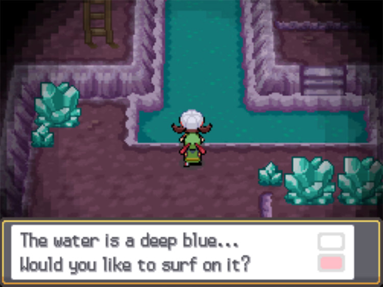 The first Surf point inside Cerulean Cave / Pokemon HGSS