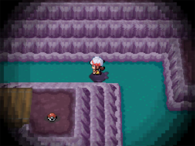 The first left turn inside Cerulean Cave / Pokemon HGSS