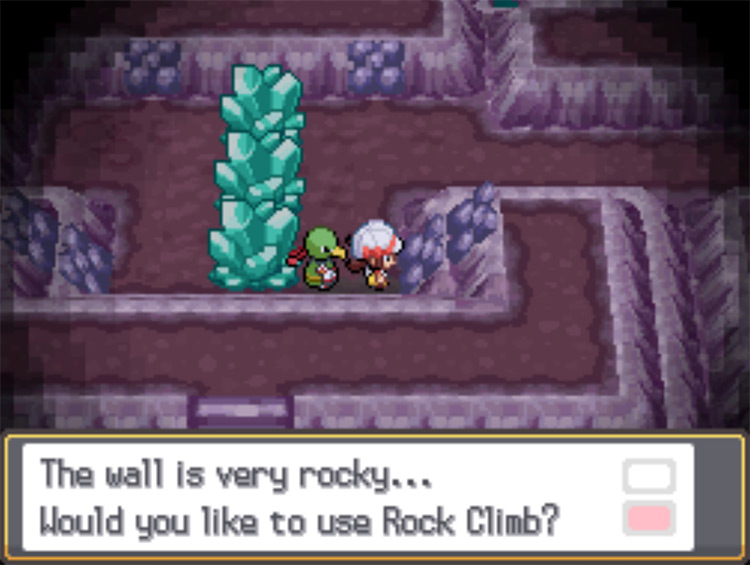 The second Rock Climb spot in Cerulean Cave / Pokemon HGSS