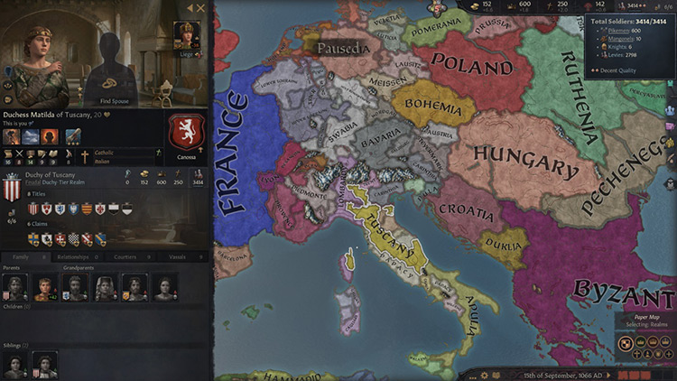 Matilda Canossa, 1066 / Crusader Kings III