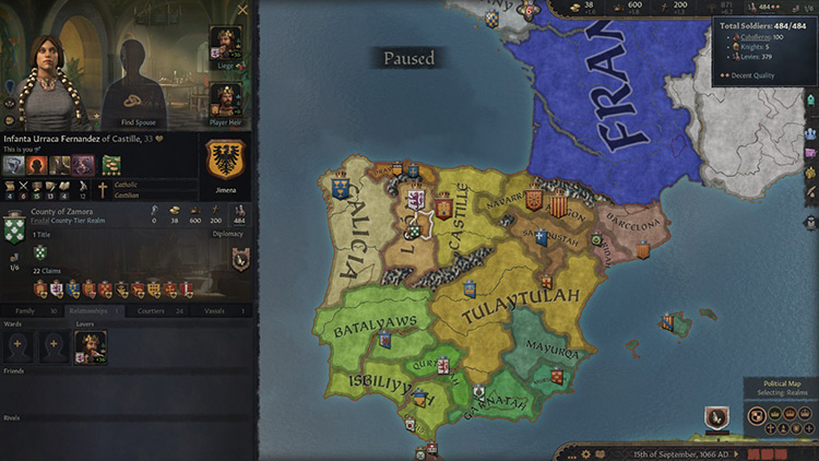 Urraca Jimena, 1066 / Crusader Kings III